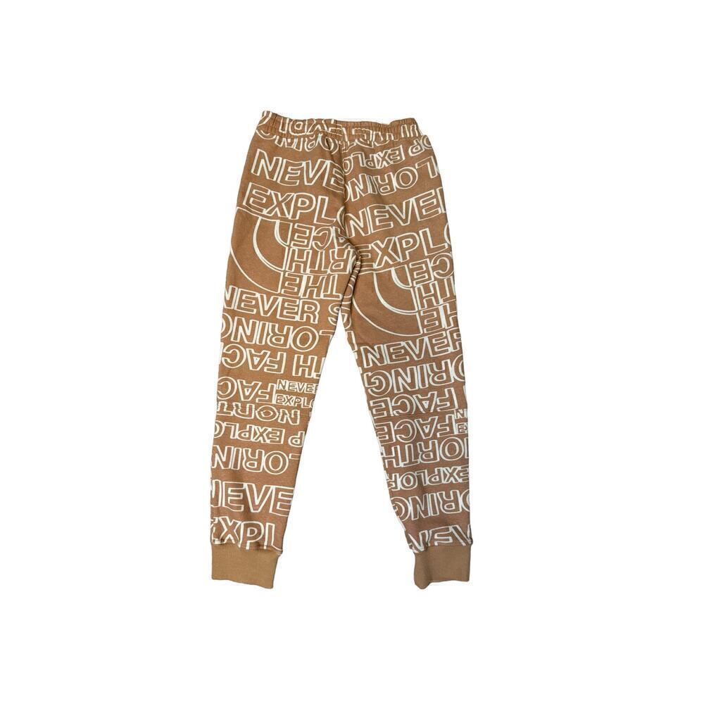 North Face NEW Boys Fleece Joggers Almond Butter Size Medium/10 Spellout - Picture 5 of 10
